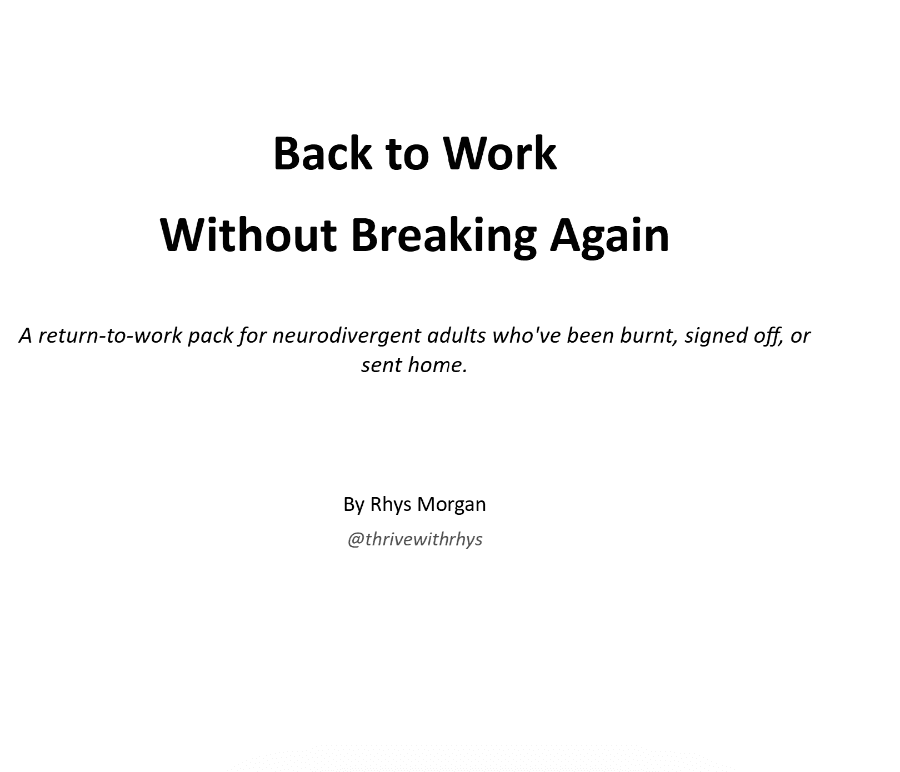 Cover of Back to Work Without Breaking Again